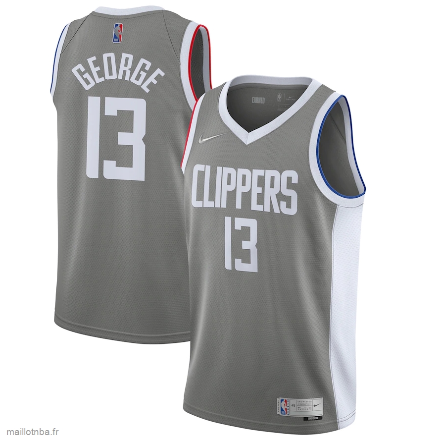 Maillot LA Clippers Paul George Nike Gray 2020/21 Swingman Player Jersey – Earned Edition